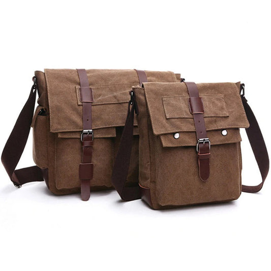 Men's Vintage Canvas Messenger Bag - Professional Crossbody Briefcase