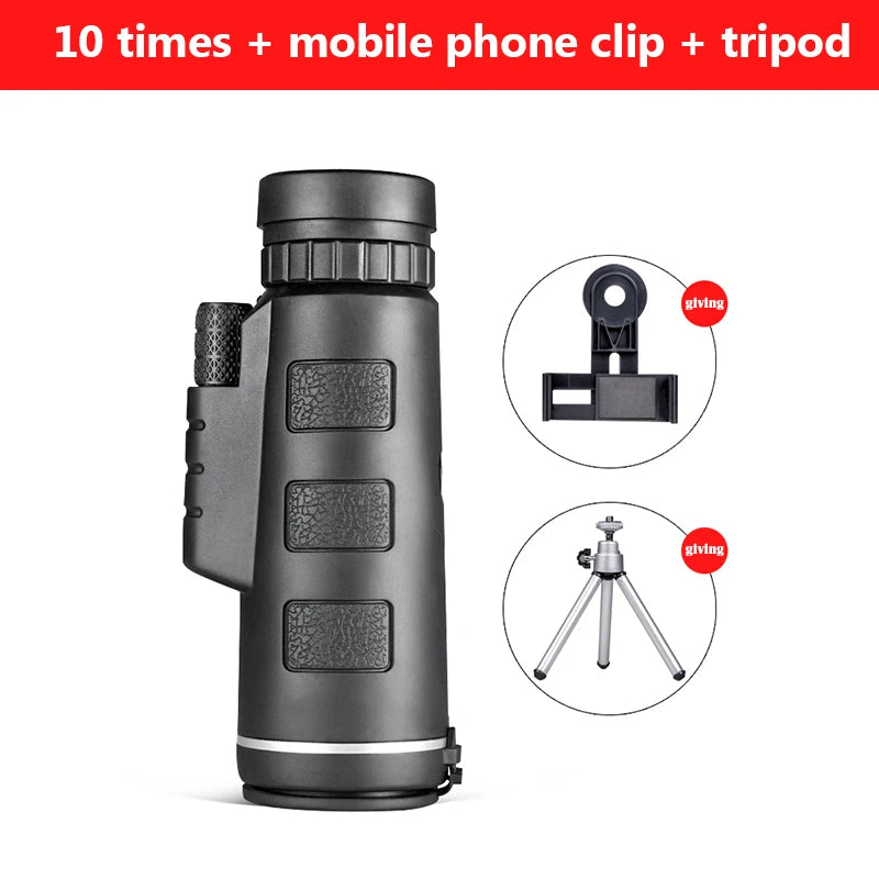 Professional Monocular Telescope 40X60 - High Power HD Zoom with Low Light Night Vision