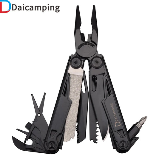Daicamping Multi-Tool Plier - Stainless Steel Folding Knife with Saw & Scissors