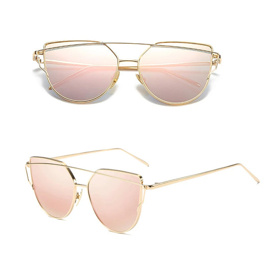 Cat Eye Vintage Sunglasses - UV400 Protection Metal Frame