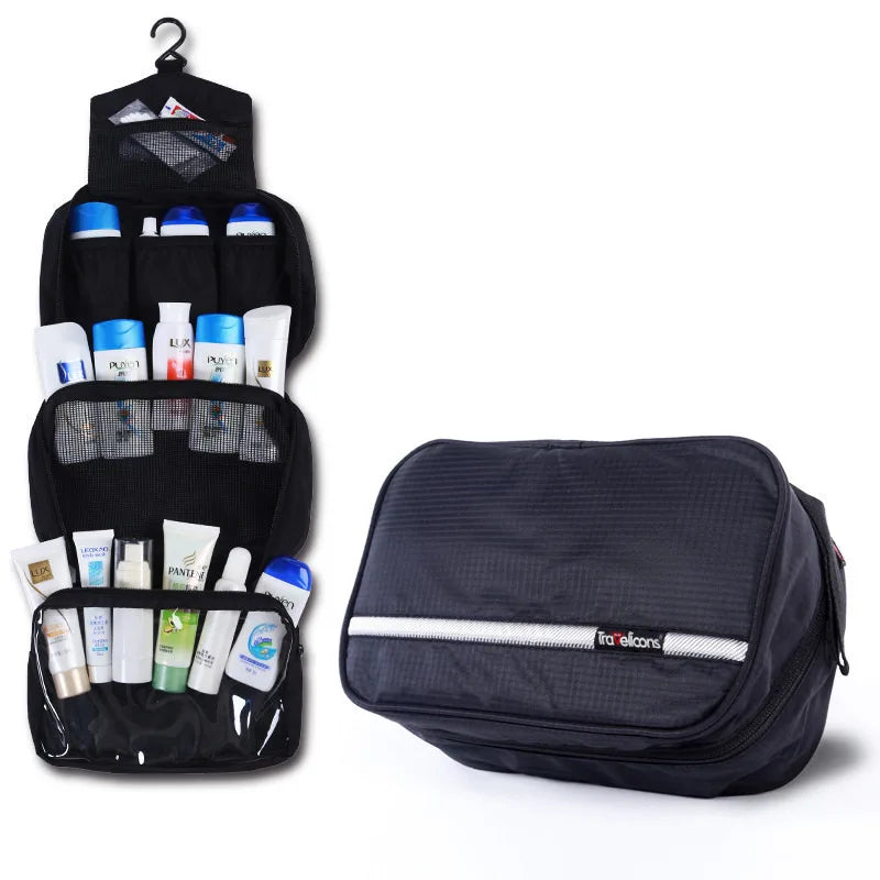 Premium Waterproof Travel Cosmetic Organizer - Large Capacity Toiletry Bag