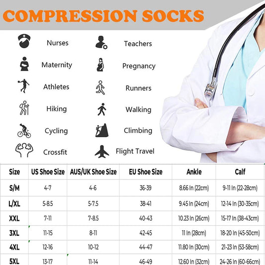 BROTHOCK Premium Compression Socks - Medical Grade Support for Sports & Recovery