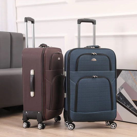 Premium Oxford Canvas Rolling Luggage - 20/24 Inch Waterproof Travel Suitcase