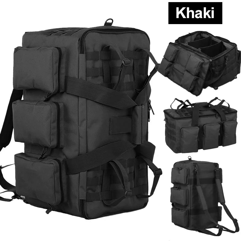 55L Tactical Duffel Backpack - Convertible Travel Gym Bag for Men & Women