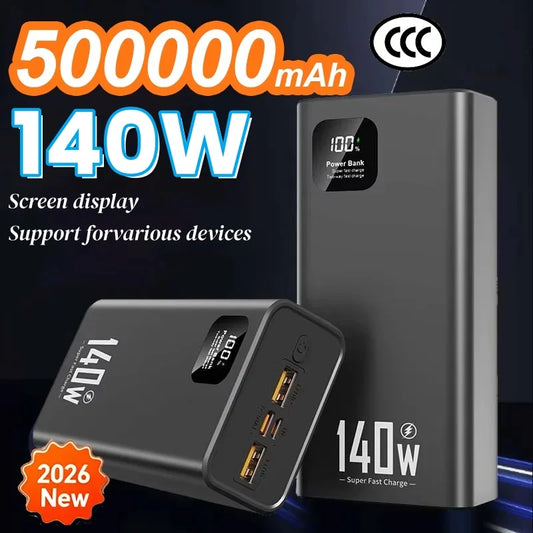 200000mAh Ultra-High Capacity Power Bank with 140W PD Fast Charging