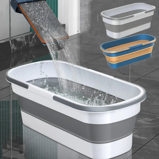 Collapsible Silicone Bucket with Wheels - Portable Multi-Purpose Cleaning Solution