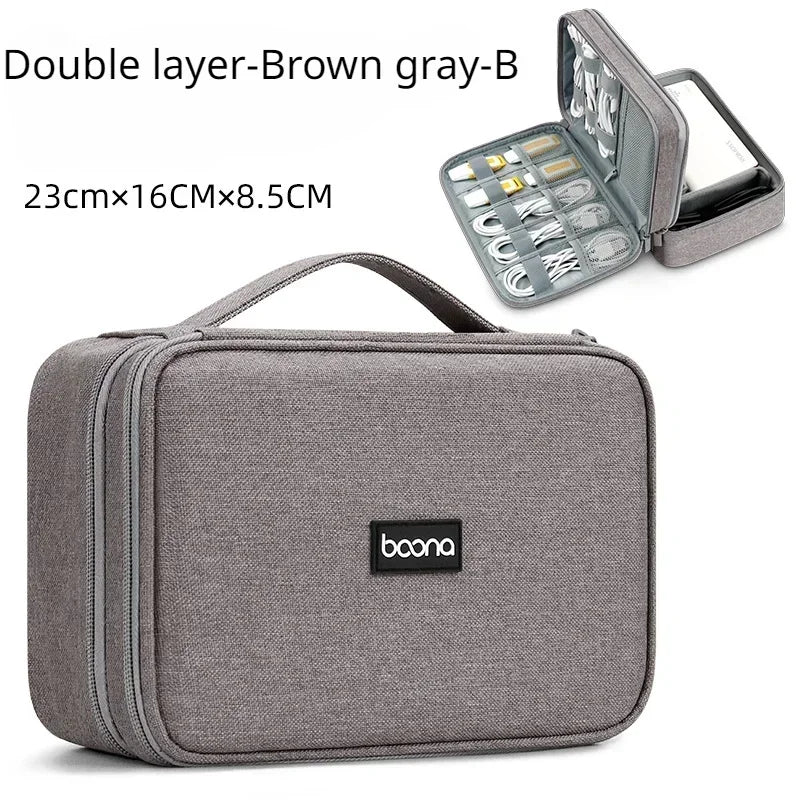 Premium Travel Cable Organizer Bag - Large Capacity Storage for USB Cables, Chargers & Electronics