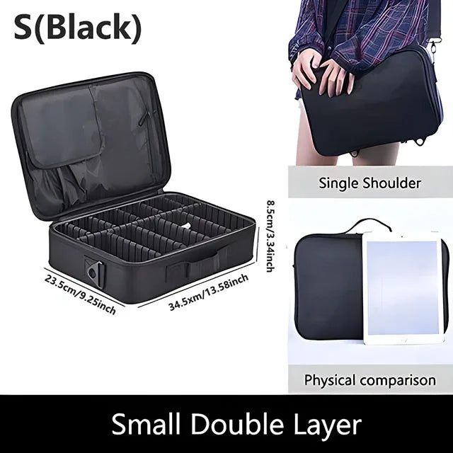 Professional Makeup Case - Large Capacity Travel Cosmetic Organizer