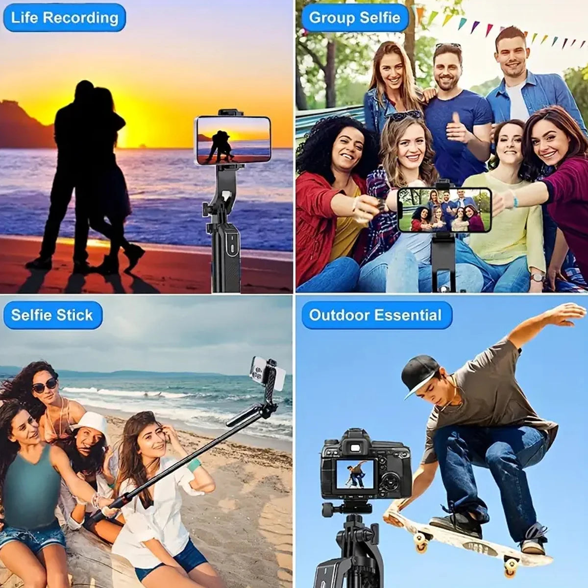 Professional Portable Camera Tripod with Wireless Remote - 360° Rotation