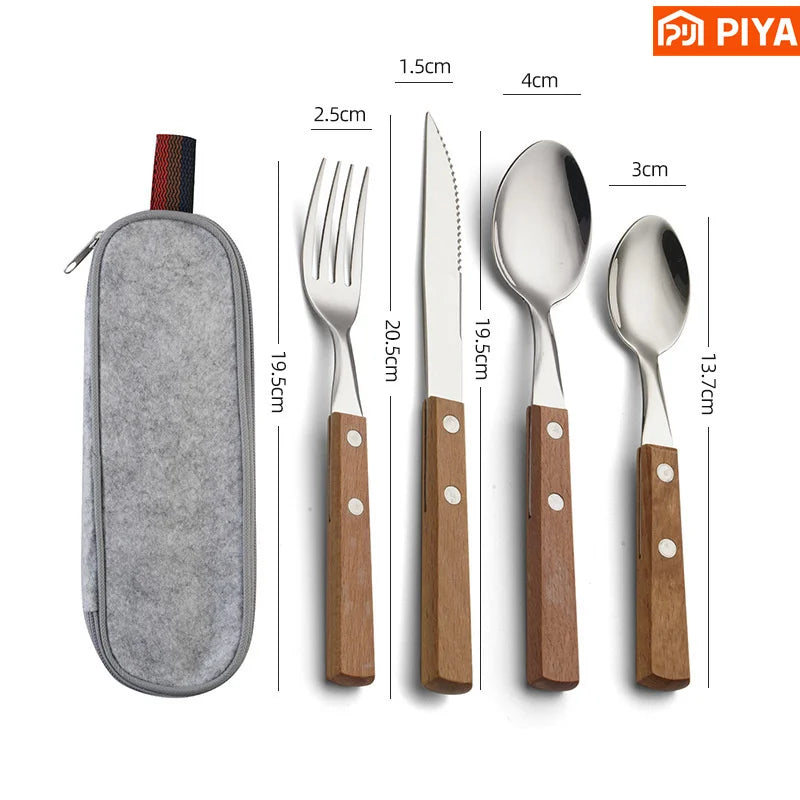 Premium Stainless Steel Travel Utensils Set with Carrying Case