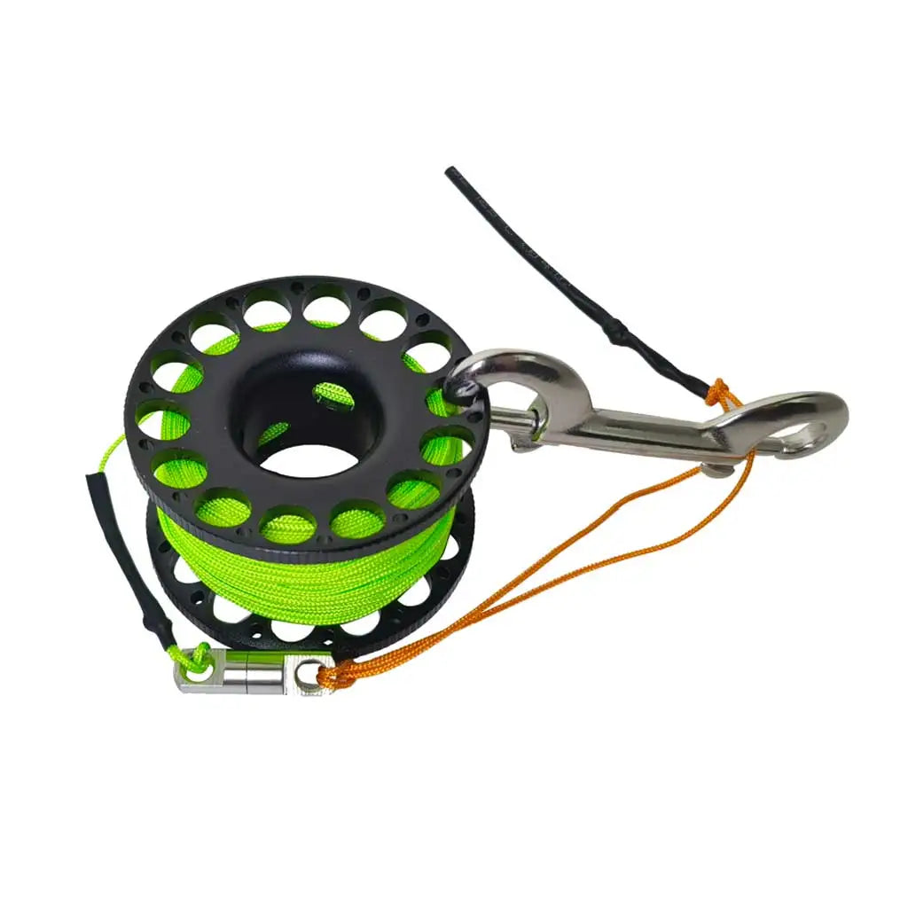 Professional 30M Aluminum Alloy Scuba Diving Finger Reel with Double-Ended Hook