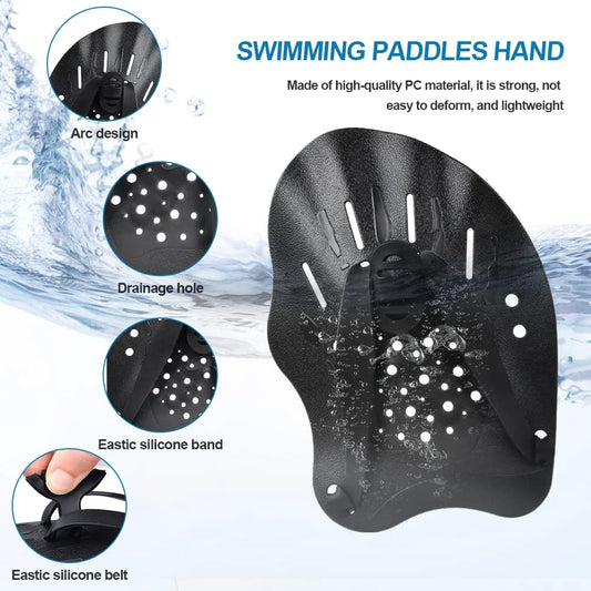 Silicone Swimming Hand Paddles - Adjustable Webbed Gloves for Training & Snorkeling