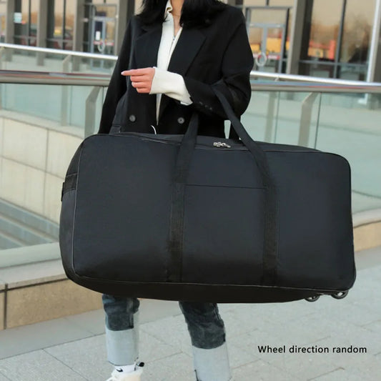 Expandable Rolling Luggage Bag - Large Capacity Foldable Travel Suitcase with Wheels