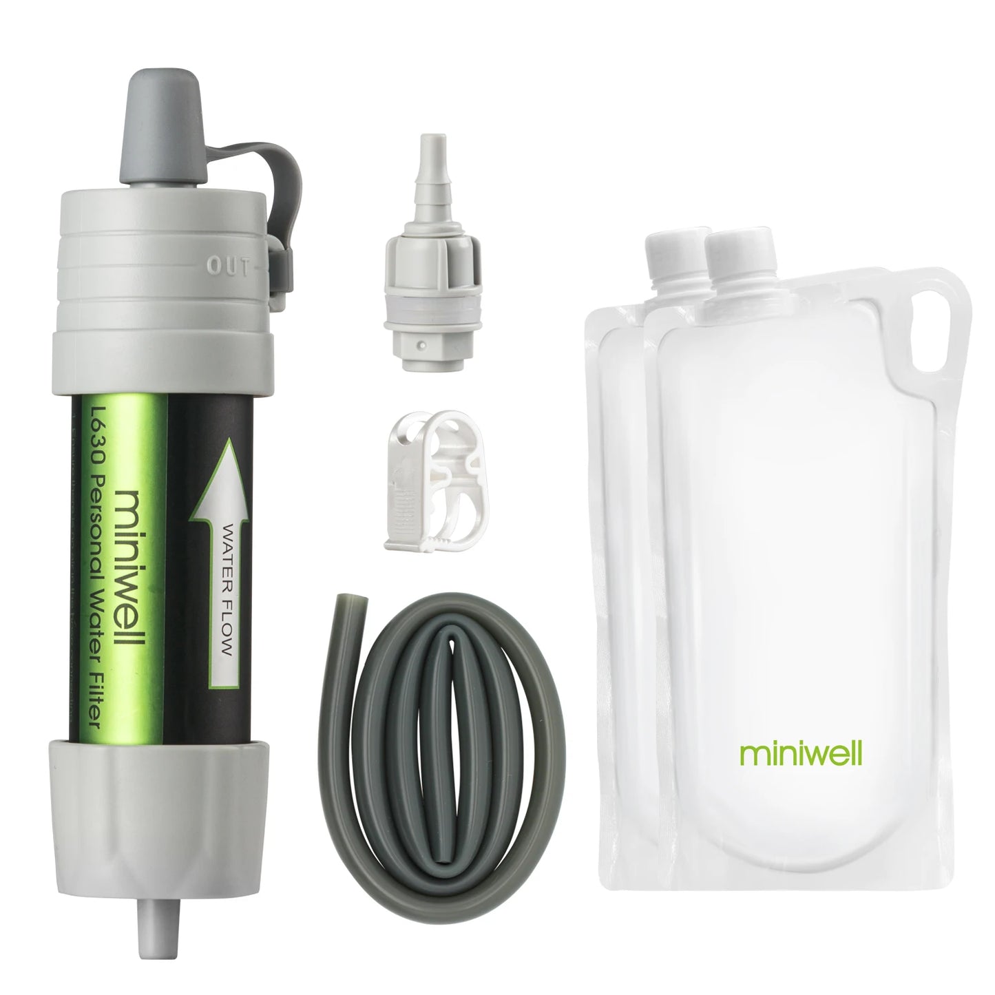 Miniwell L630 Portable Water Filter Straw - Emergency Survival Purification System for Camping & Outdoor Adventures