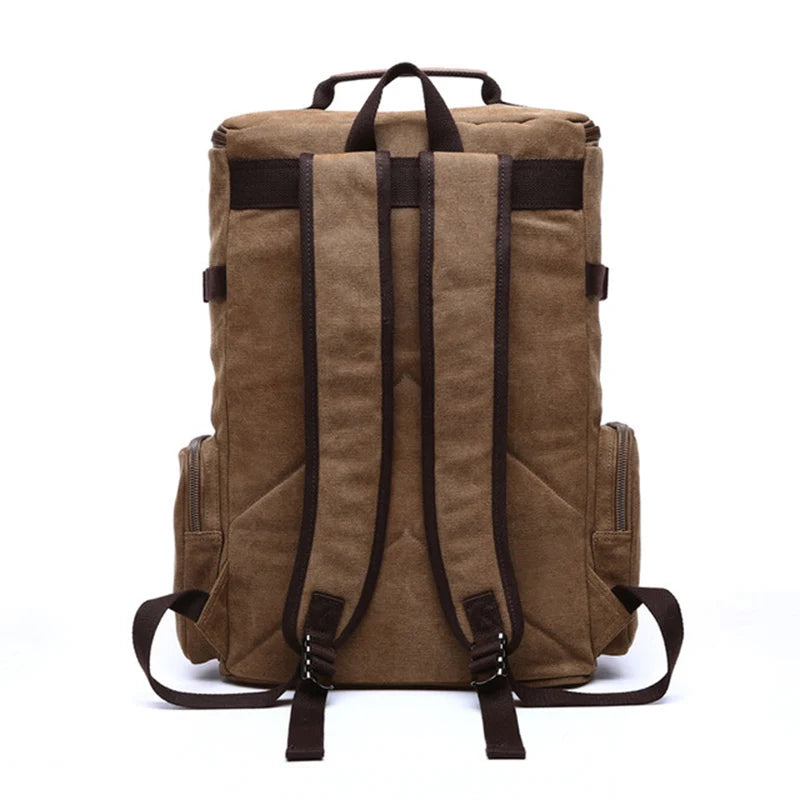 Vintage Canvas Backpack - Large Capacity Travel & Laptop Bag