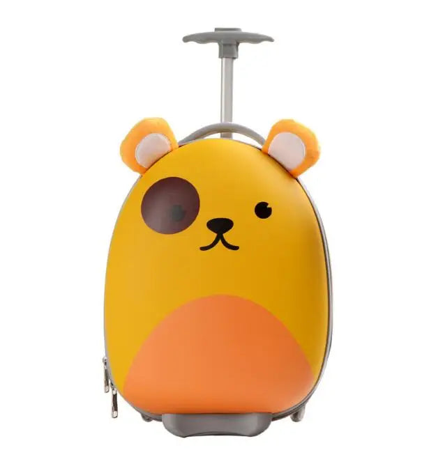 Kids Rolling Suitcase - Cartoon Design Travel Luggage for Children