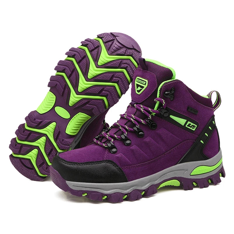 Women's Waterproof Hiking Boots - Breathable Ankle Support Trekking Shoes