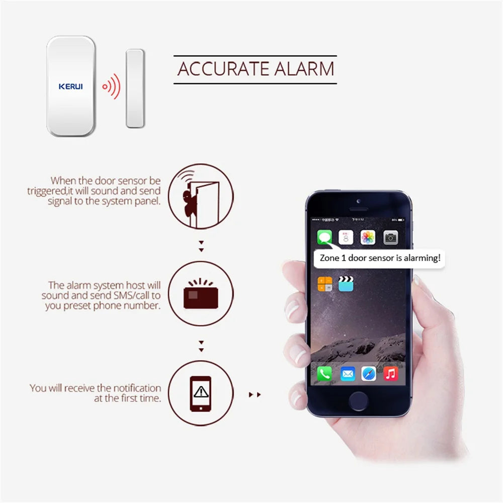 KERUI D025 Wireless Door and Window Sensor - 433MHz Security Detector