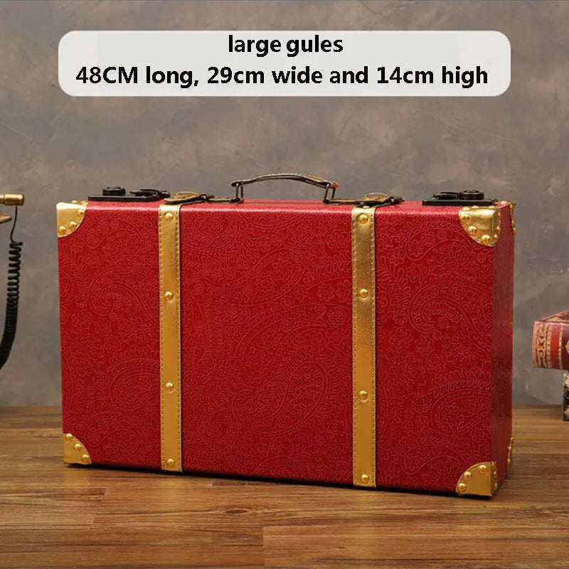 Vintage Leather Trunk Suitcase - Premium Travel Luggage