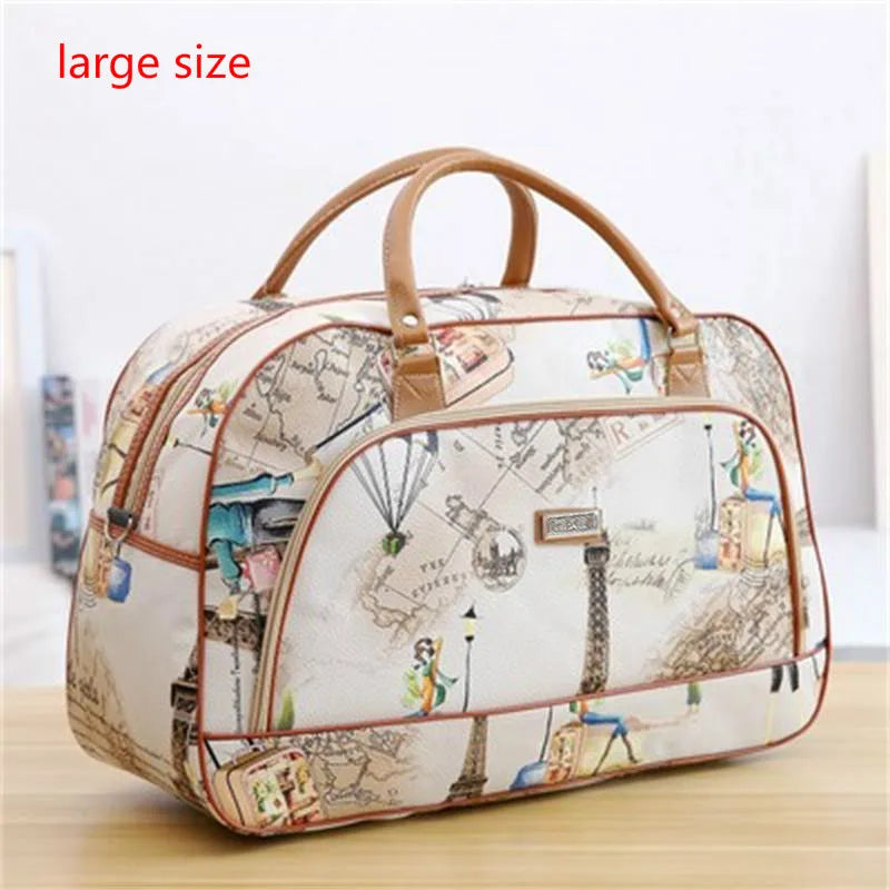 NIYOBO Women's Travel Duffel Bag - Large Capacity Waterproof PU Leather Luggage