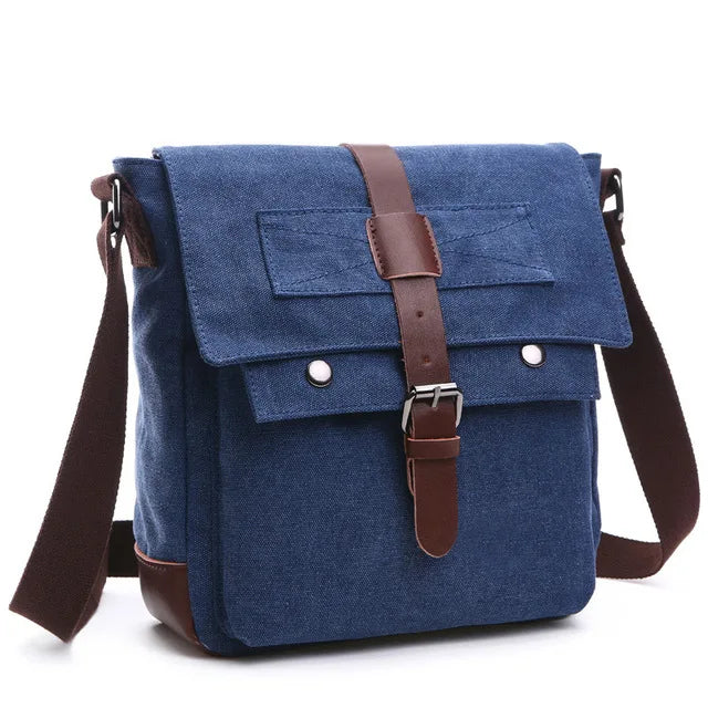Men's Vintage Canvas Messenger Bag - Professional Crossbody Briefcase