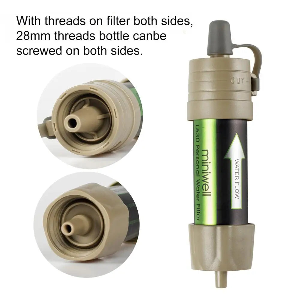 Miniwell L630 Portable Water Filter Straw - Emergency Survival Purification System for Camping & Outdoor Adventures