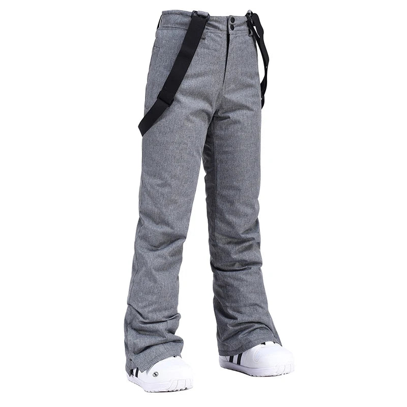 Premium Winter Ski Pants - Windproof Waterproof Suspender Snow Trousers