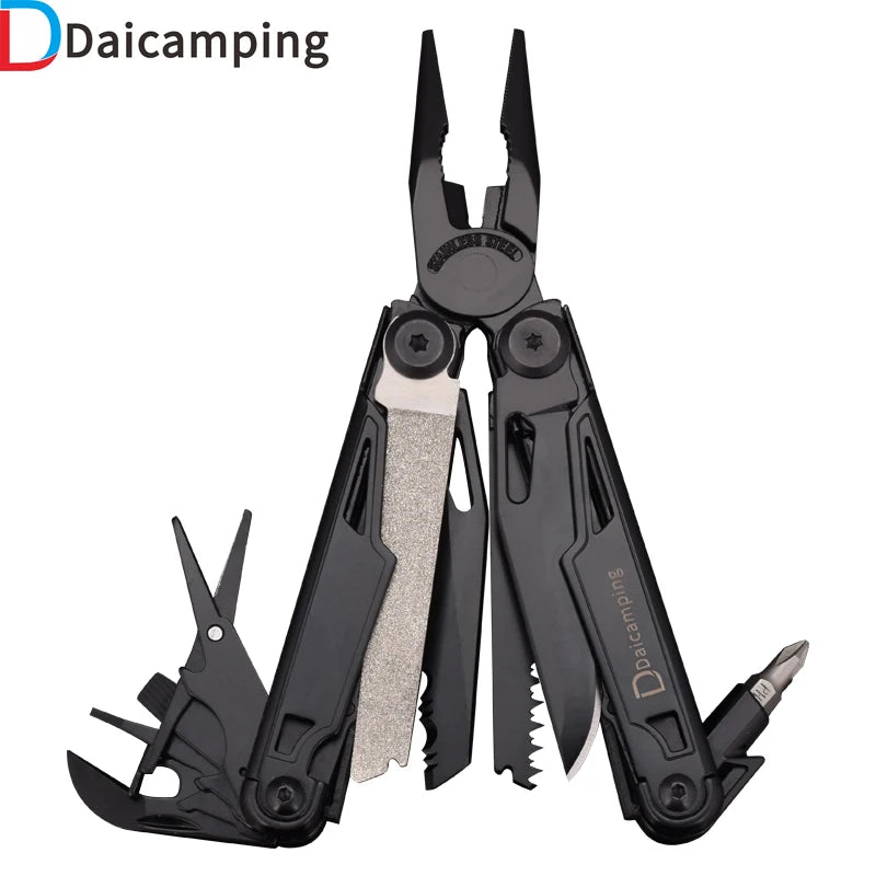 Daicamping Multi-Tool Plier - Stainless Steel Folding Knife with Saw & Scissors