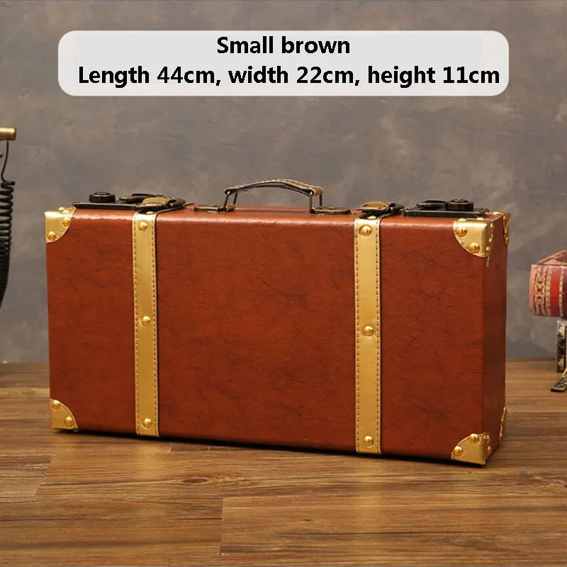 Vintage Leather Trunk Suitcase - Premium Travel Luggage