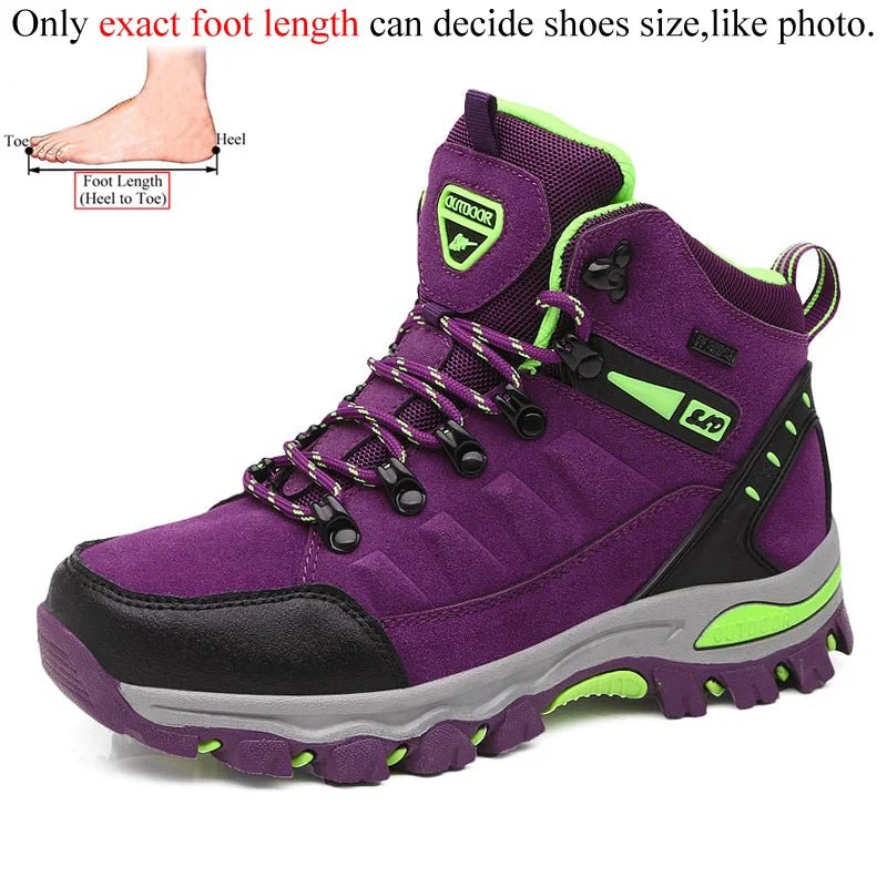 Women's Waterproof Hiking Boots - Breathable Ankle Support Trekking Shoes