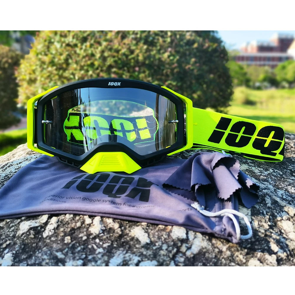 IOQX Motorcycle Goggles - Anti-Fog Safety Eyewear for Motocross & Riding