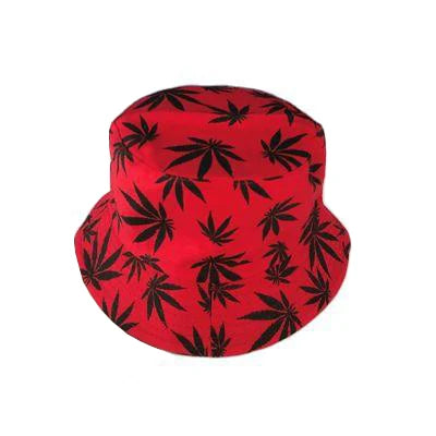 Unisex Cotton Bucket Hat - Maple Leaf Print Fisherman Cap for Outdoor & Beach