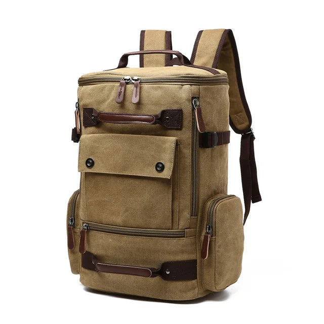 Vintage Canvas Backpack - Large Capacity Travel & Laptop Bag