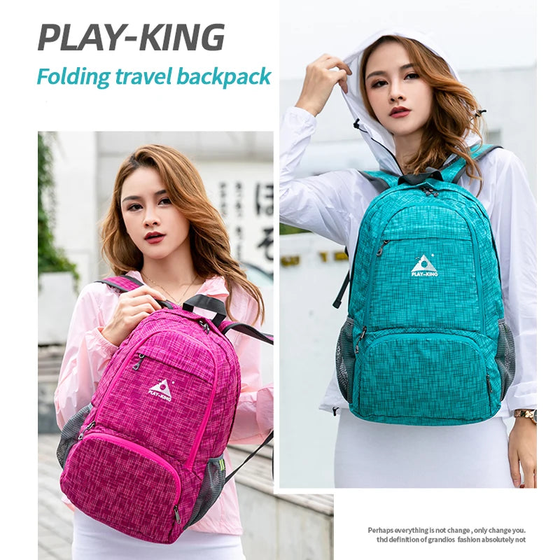 PLAYKING 30L Foldable Rainproof Backpack - Ultralight Travel & Hiking Pack