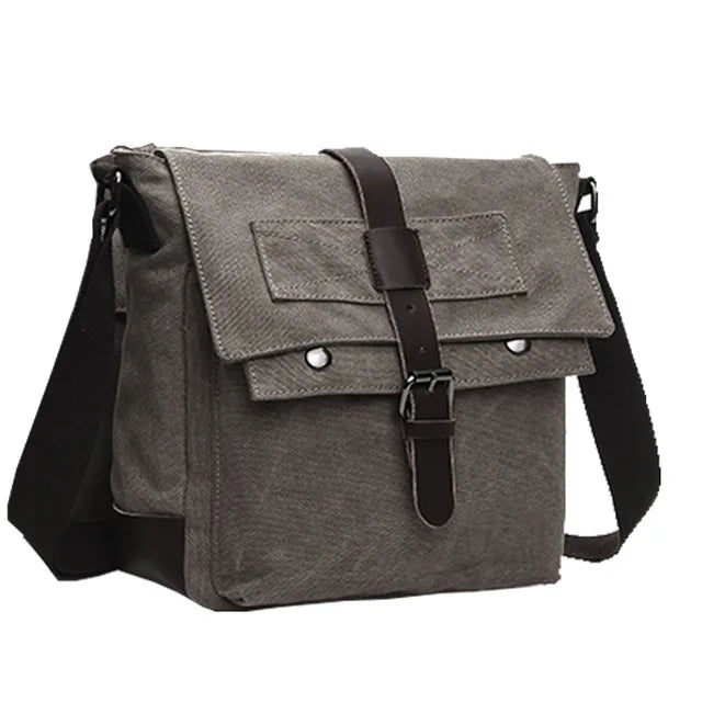 Men's Vintage Canvas Messenger Bag - Professional Crossbody Briefcase
