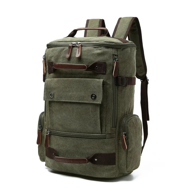Vintage Canvas Backpack - Large Capacity Travel & Laptop Bag