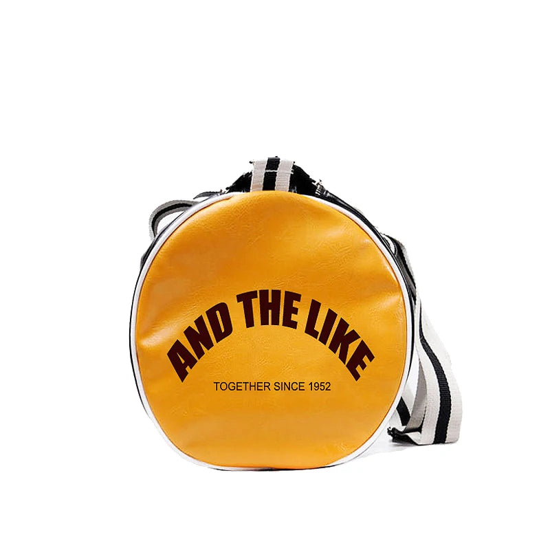 Premium PU Leather Sports Gym Bag with Shoe Compartment - 20-35L Travel Duffel