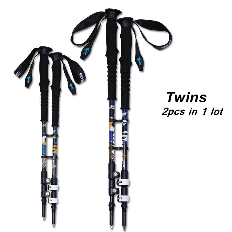 Pioneer Aluminum Trekking Poles - Adjustable Nordic Walking Sticks (Pair)