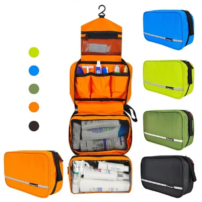 Premium Waterproof Travel Cosmetic Organizer - Large Capacity Toiletry Bag