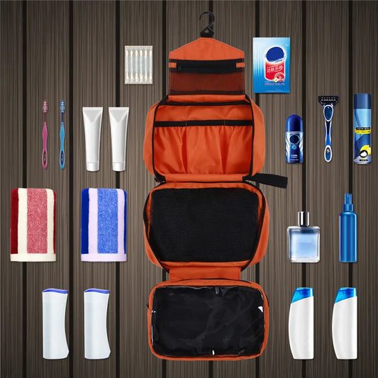 Premium Waterproof Travel Cosmetic Organizer - Large Capacity Toiletry Bag