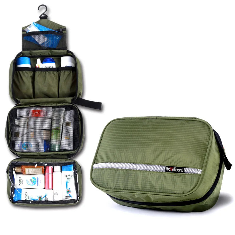 Premium Waterproof Travel Cosmetic Organizer - Large Capacity Toiletry Bag