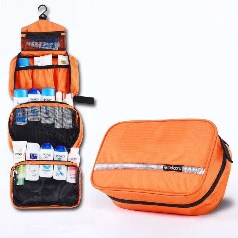 Premium Waterproof Travel Cosmetic Organizer - Large Capacity Toiletry Bag