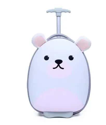 Kids Rolling Suitcase - Cartoon Design Travel Luggage for Children