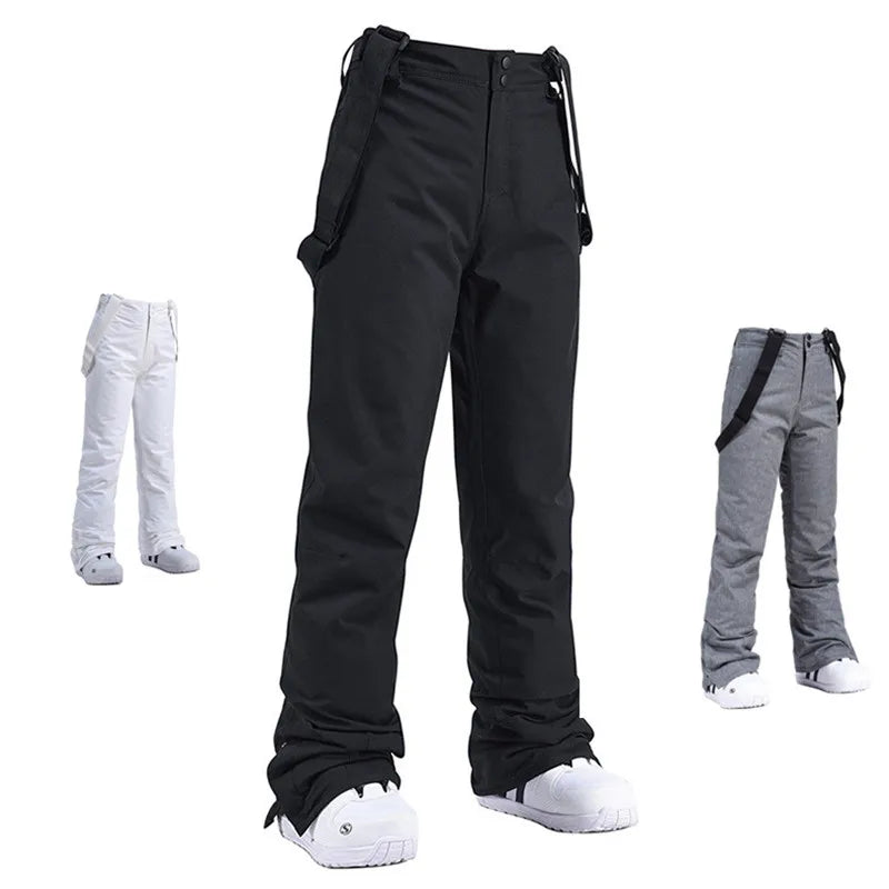 Premium Winter Ski Pants - Windproof Waterproof Suspender Snow Trousers