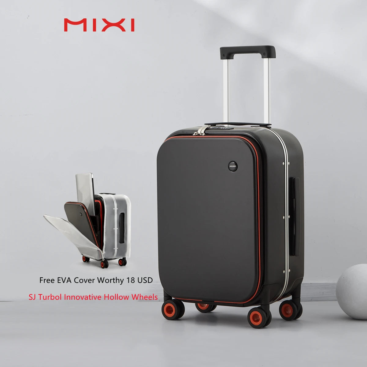 Mixi Aluminum Frame Rolling Suitcase - Premium Carry-On Luggage