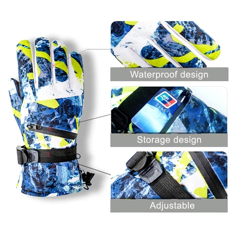 Premium Waterproof Winter Ski & Snowboard Gloves - Touch Screen Compatible