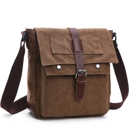Men's Vintage Canvas Messenger Bag - Professional Crossbody Briefcase