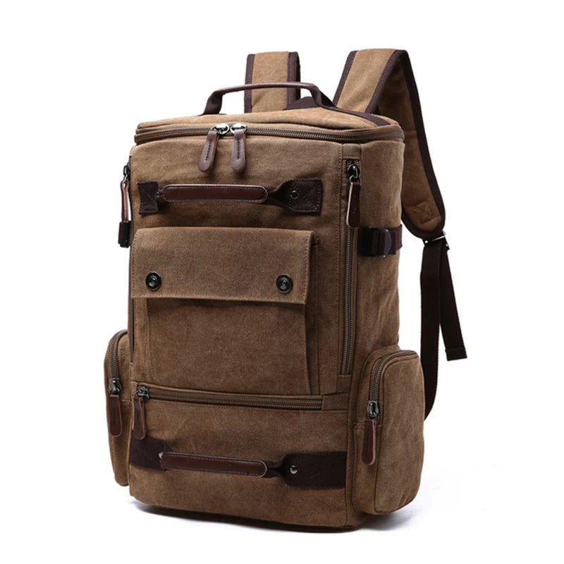 Vintage Canvas Backpack - Large Capacity Travel & Laptop Bag