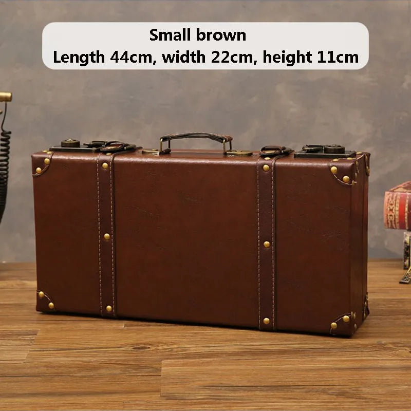 Vintage Leather Trunk Suitcase - Premium Travel Luggage