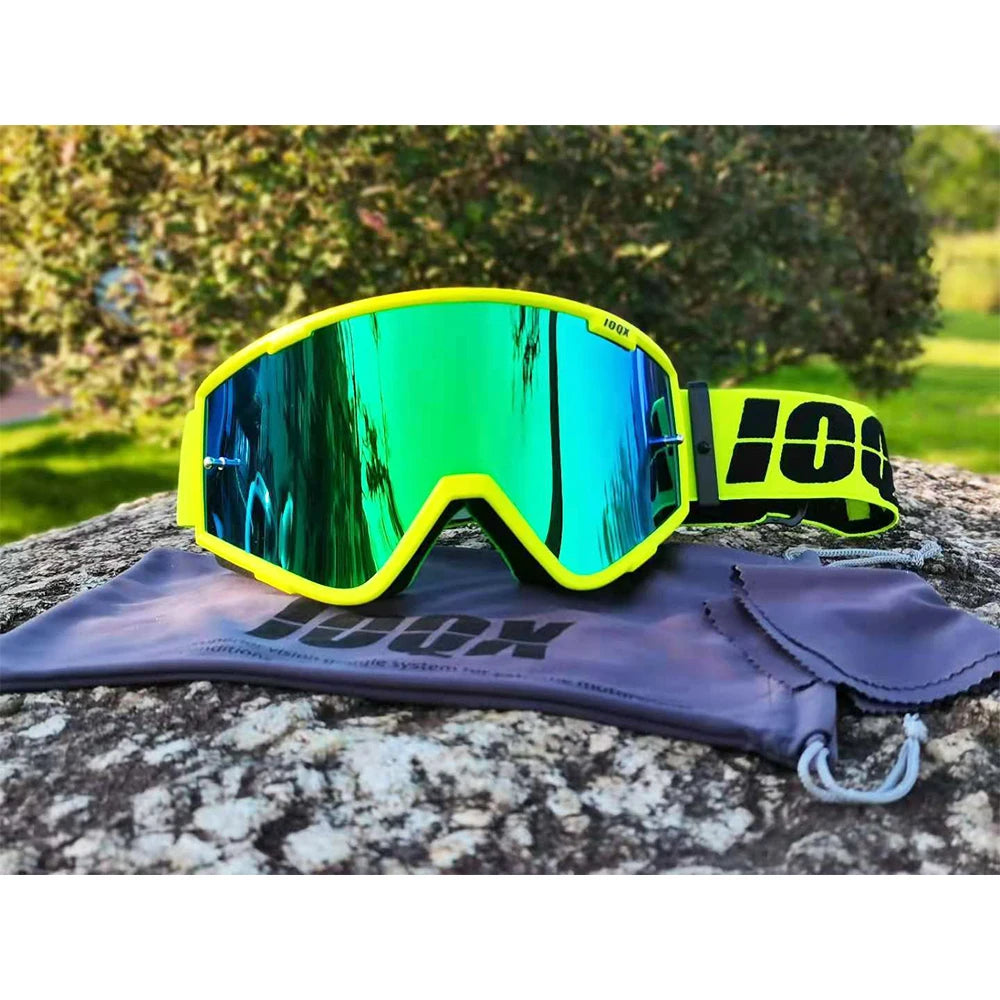 IOQX Motorcycle Goggles - Anti-Fog Safety Eyewear for Motocross & Riding